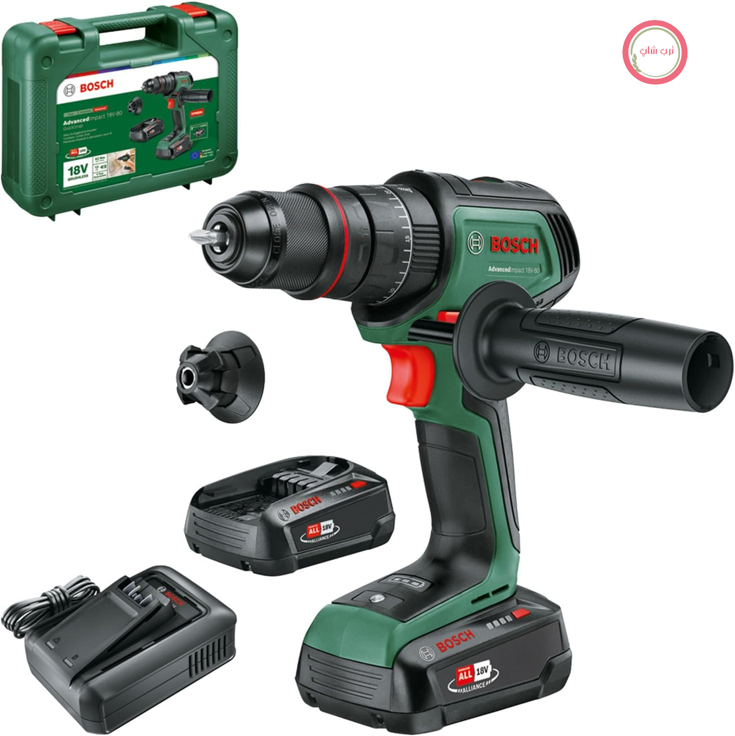 دریل/پیچ‌گوشتی ضربه‌ای بی‌سیم Bosch AdvancedImpact 18V - 80 QuickSnap (برای سوراخکاری