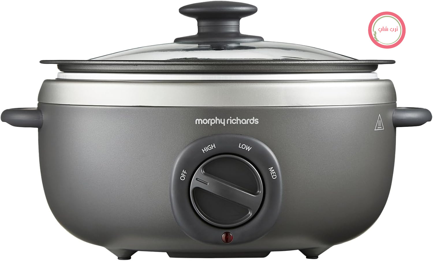 پلوپز آرام‌پز مورفی ریچاردز انگلستان Morphy Richards بیضی شکل Morphy Richards Sear & Stew 460022، قابل شستشو در ماشین ظرفشویی، قابلمه آلومینیومی نچسب، دسته‌های خنک، درب شیشه‌ای، روکش مات، 163 وات، تیتانیوم