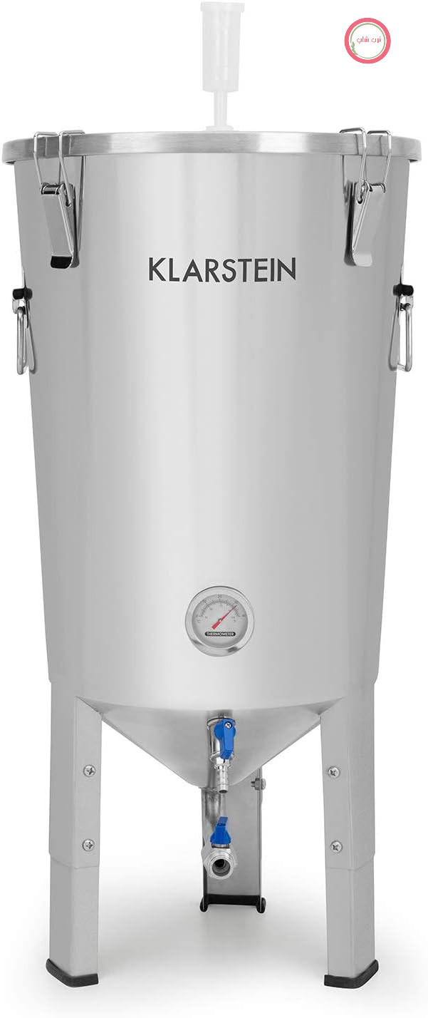 سیستم دم کردن آبجو Klarstein Fermentation Cellar - سیستم دم کردن با دماسنج، کتری دم کردن مخروطی، برای دم کردن آبجو یا تخمیر شراب، قفل هوا: درب هوابندی شده، شیر تخلیه، مدل: Pro، 30 لیتر