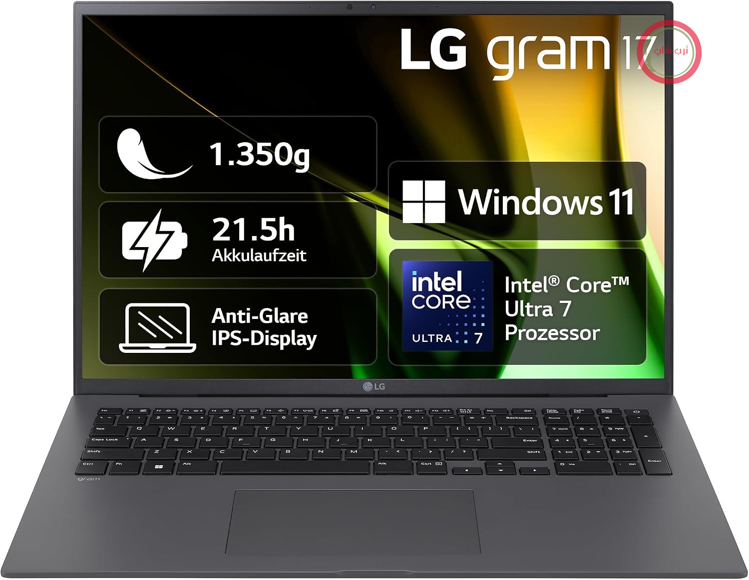 لپ‌تاپ LG Gram 17 Zoll با پردازنده Intel Core Ultra 7، رم 32 گیگابایت، مدل 17Z90S-G.AD7CG – Grau