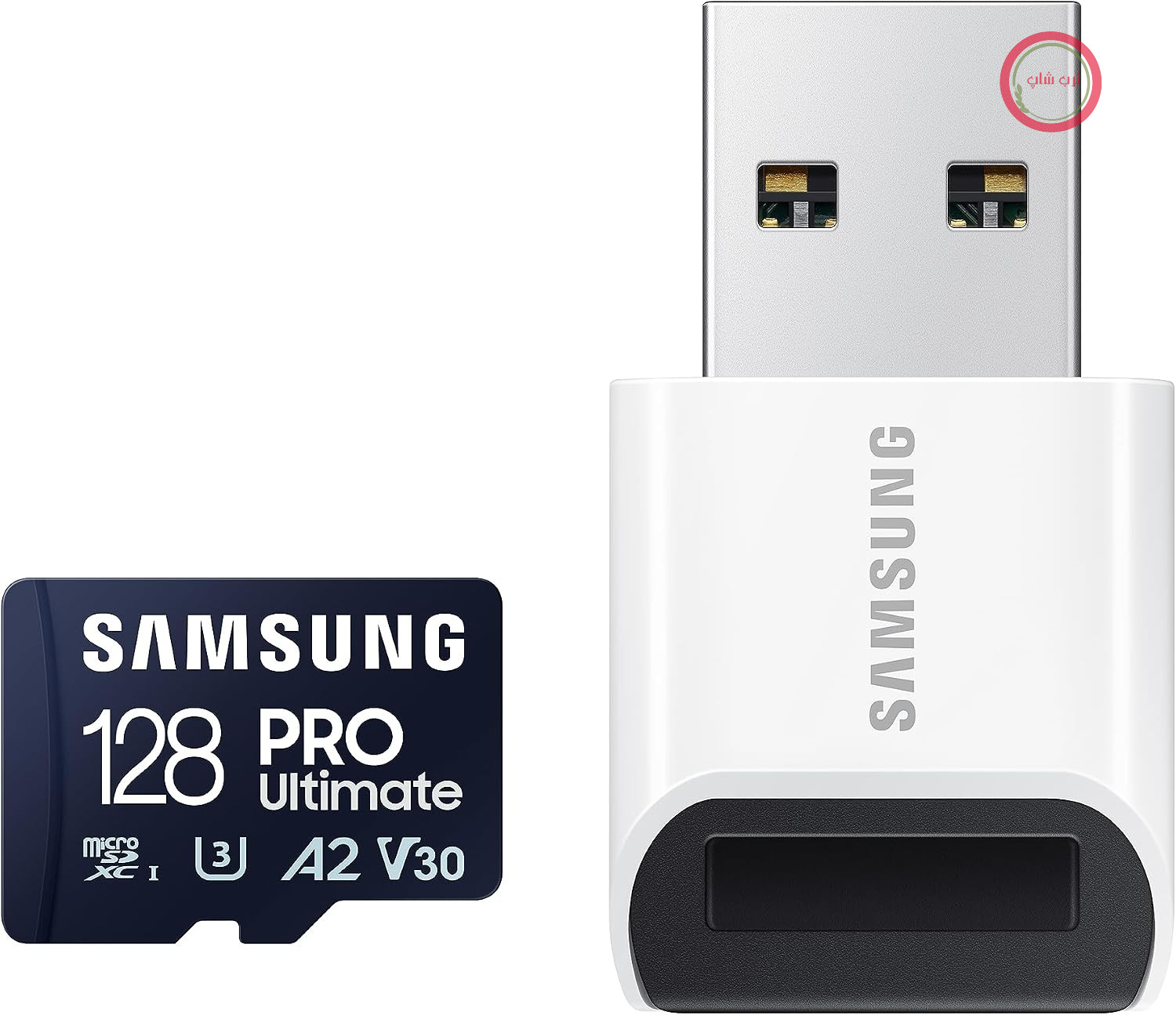 کارت حافظه microSD سامسونگ PRO Ultimate + کارت خوان USB، 128 گیگابایت، برای گوشی‌های هوشمند، پهپادها و دوربین‌های اکشن، UHS-I U3، سرعت خواندن 200 مگابایت بر ثانیه، سرعت نوشتن 130 مگابایت بر ثانیه، MB-MY128SB/WW