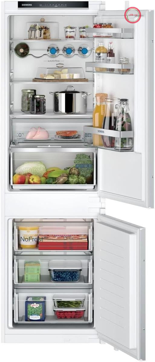 یخچال فریزر توکار زیمنس KI86NVSE0 iQ300، ابعاد 177.2 در 54.1 سانتی‌متر، یخچال 184 لیتری + فریزر 76 لیتری، hyperFresh برای تازگی بیشتر، noFrost برای عدم نیاز به یخ‌زدایی مجدد، FreshSense/درب کشویی