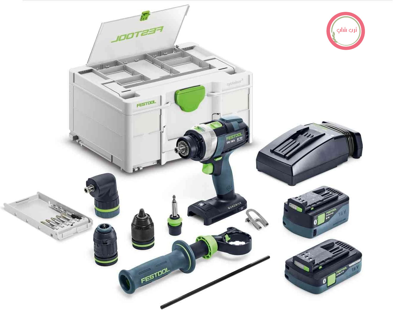 دریل/پیچ‌گوشتی ضربه‌ای بی‌سیم فستول TPC 18/4 QUADRIVE I-Set/XL در Systainer