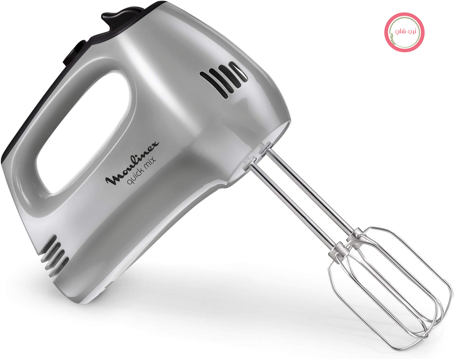 همزن برقی مولینکس فرانسه Moulinex مدل Quick Mix – همراه ۶ قالب برش، رنگ نقره‌ای