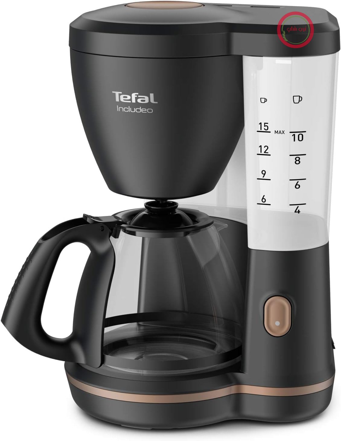 دستگاه قهوه ساز فیلتردار Tefal Includeo، قهوه ساز بسیار آسان برای استفاده، مناسب برای کاربران راست دست و چپ دست، باز شدن خودکار درب، ۱.۲۵ لیتر، ۱۰ تا ۱۵ فنجان، CM533811