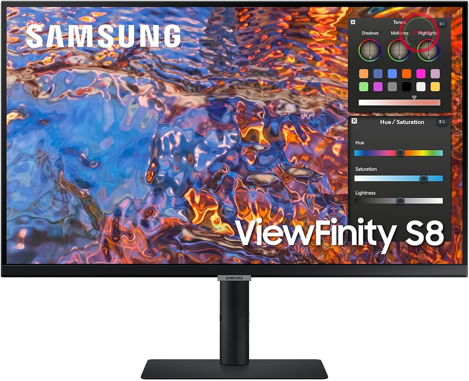 مانیتور تجاری سامسونگ ViewFinity S8UP، 32 اینچ، پنل IPS، وضوح 4K UHD، پوشش 98 درصدی طیف رنگی DCI-P3 برای طراحی گرافیک، نرخ تازه‌سازی 60 هرتز، زمان پاسخگویی 5 میلی‌ثانیه، USB-C با شارژ 90 وات، قابلیت چرخش صفحه
