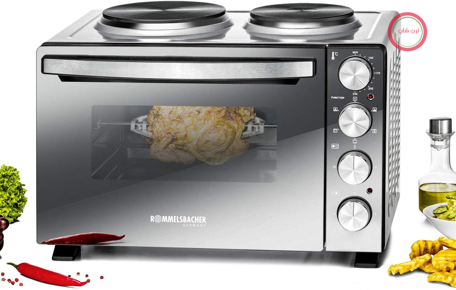 فر و اجاق برقی رومیزی 2 شعله روملزباخر آلمان Rommelsbacher مدل KM 3300