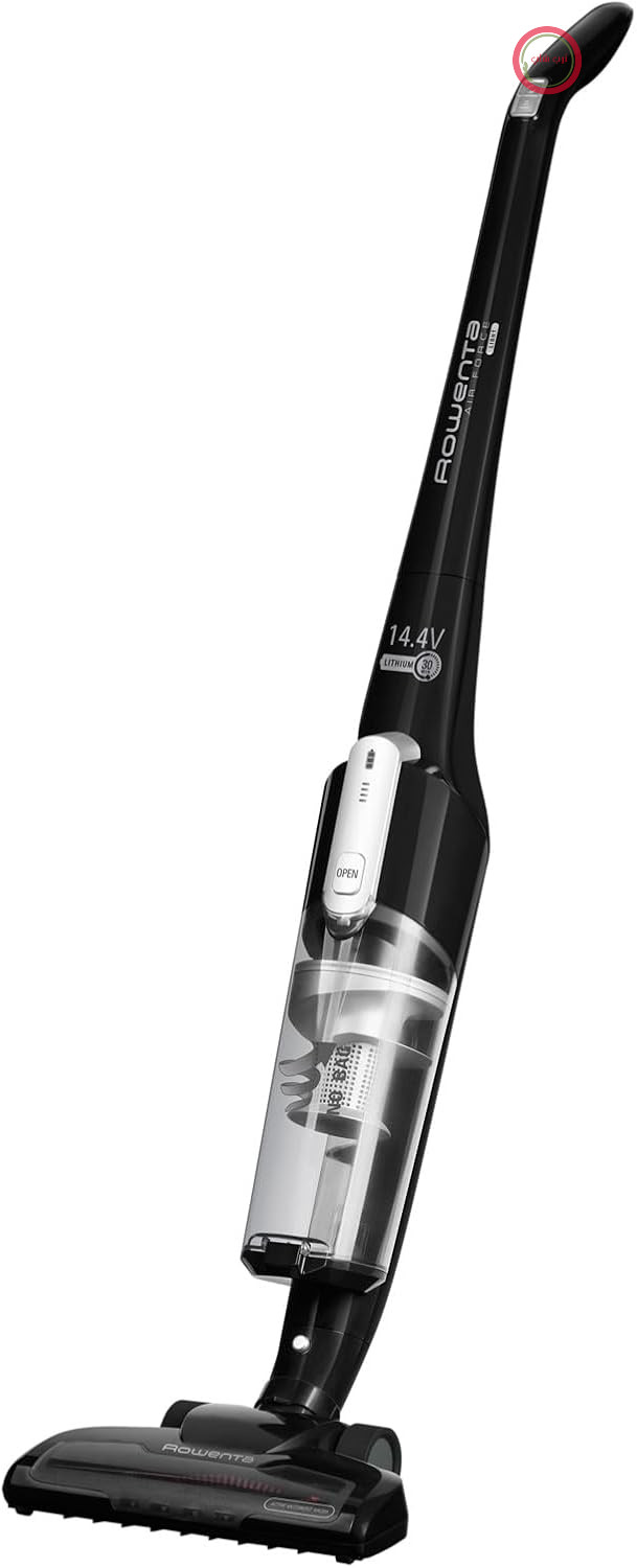 جارو شارژی روونتا آلمان بی‌سیم Rowenta Air Force Light با روشنایی LED، زمان کارکرد 30 دقیقه، بدون کیسه، 14.4 ولت، طراحی سبک و جمع و جور، 2.3 کیلوگرم، جاروبرقی ایستاده، مشکی، RH6545