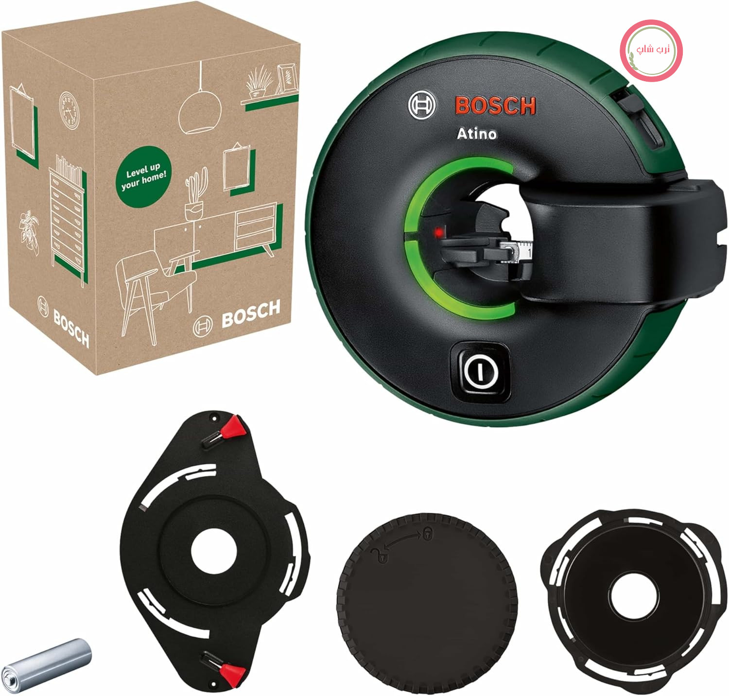 متر لیزری خطی بوش آلمان Bosch مدل Atino نسل دوم با متر نواری جداشدنی و قفل‌شونده