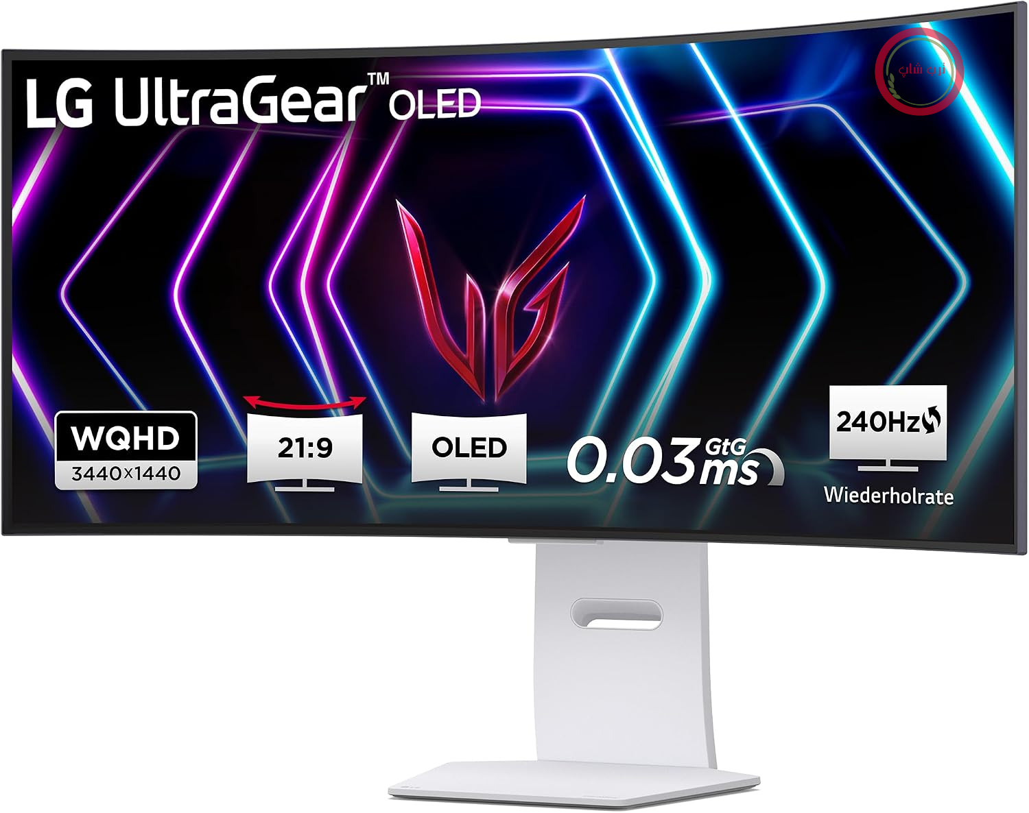 مانیتور گیمینگ ال‌جی Ultragear™ 39GS95QE-W.AEU (39 اینچ) با نسبت تصویر 21:9، منحنی 800R UWQHD OLED