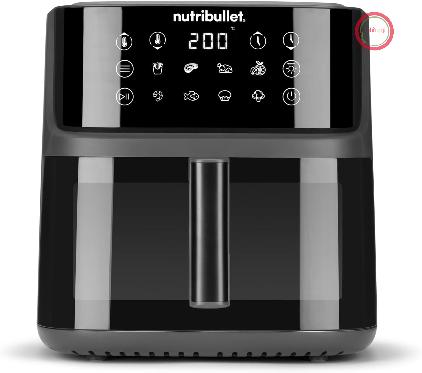 سرخ کن هوای گرم nutribullet Crisplite Vision، 8 لیتر، کنترل دیجیتال 80-200 درجه، بدون PFAS، 8 تنظیم خودکار، کنترل لمسی، سبد قابل شستشو در ماشین ظرفشویی، 2000 وات، مشکی مات (NBA0811DG)