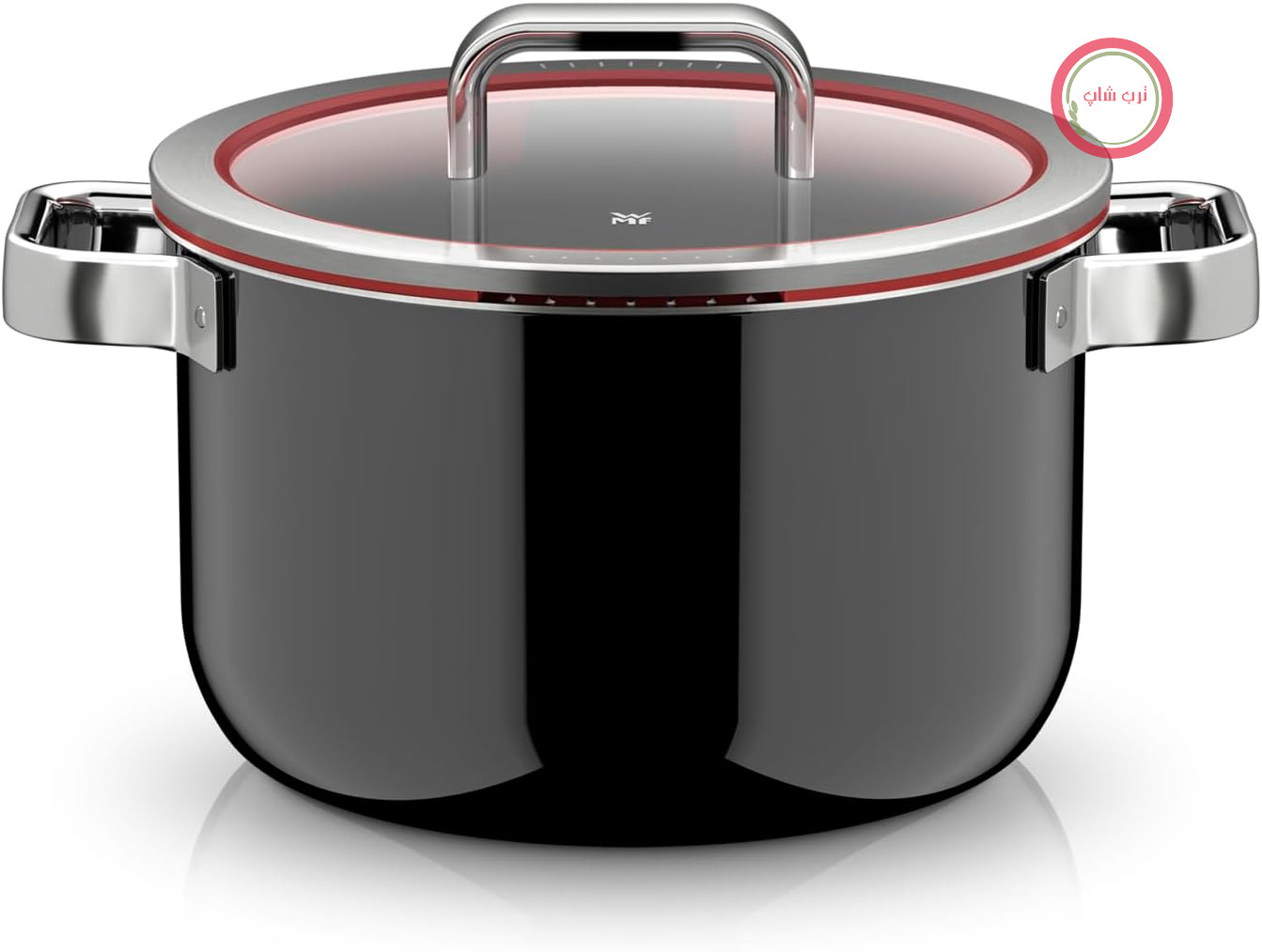 قابلمه WMF Fusiontec Function Pro، قابلمه با درب، 24 سانتی‌متر، جنس مقاوم در برابر خش، سازگار با اجاق القایی، مناسب برای انواع اجاق گاز، ساخت آلمان، مشکی، 0518575290