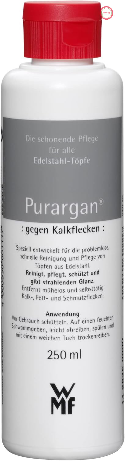 پاک کننده WMF Purargan 250 میلی لیتر، پاک کننده لکه های آهک، مخصوص قابلمه های استیل ضد زنگ