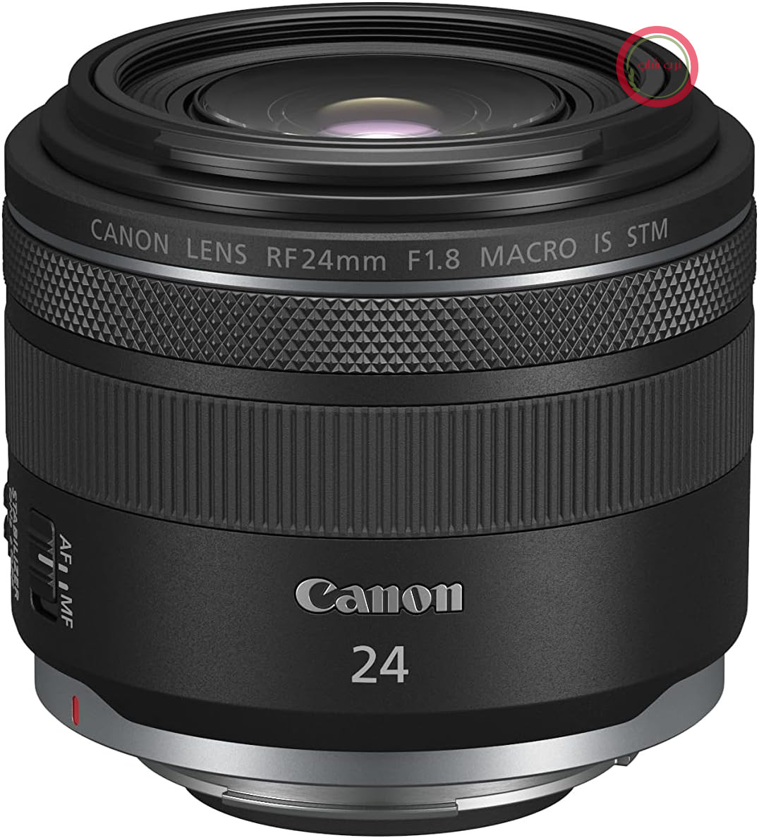 لنز دوربین کانن ژاپن RF 24 میلی‌متری پرایم F1.8 ماکرو، STM (لرزش‌گیر تصویر 5 استاپ، درایو فوکوس خودکار، SuperSpectra، زاویه دید عریض، موتور STM، سازگار با لرزشگیر داخلی بدنه تا 6.5 استاپ) مشکی