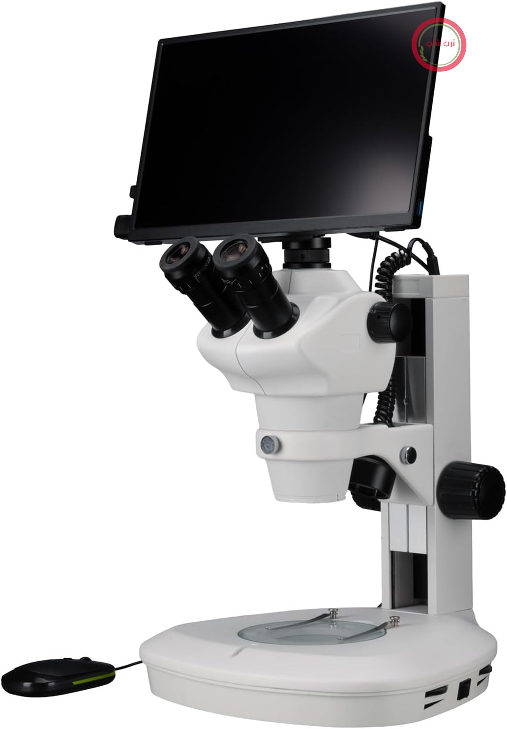 میکروسکوپ استریو Bresser Trino Zoom 8-50x با نور تابشی و عبوری LED، دوربین فوکوس خودکار MicroCam PRO HDMI، صفحه نمایش ۱۳.۳ اینچی Full HD، مشکی