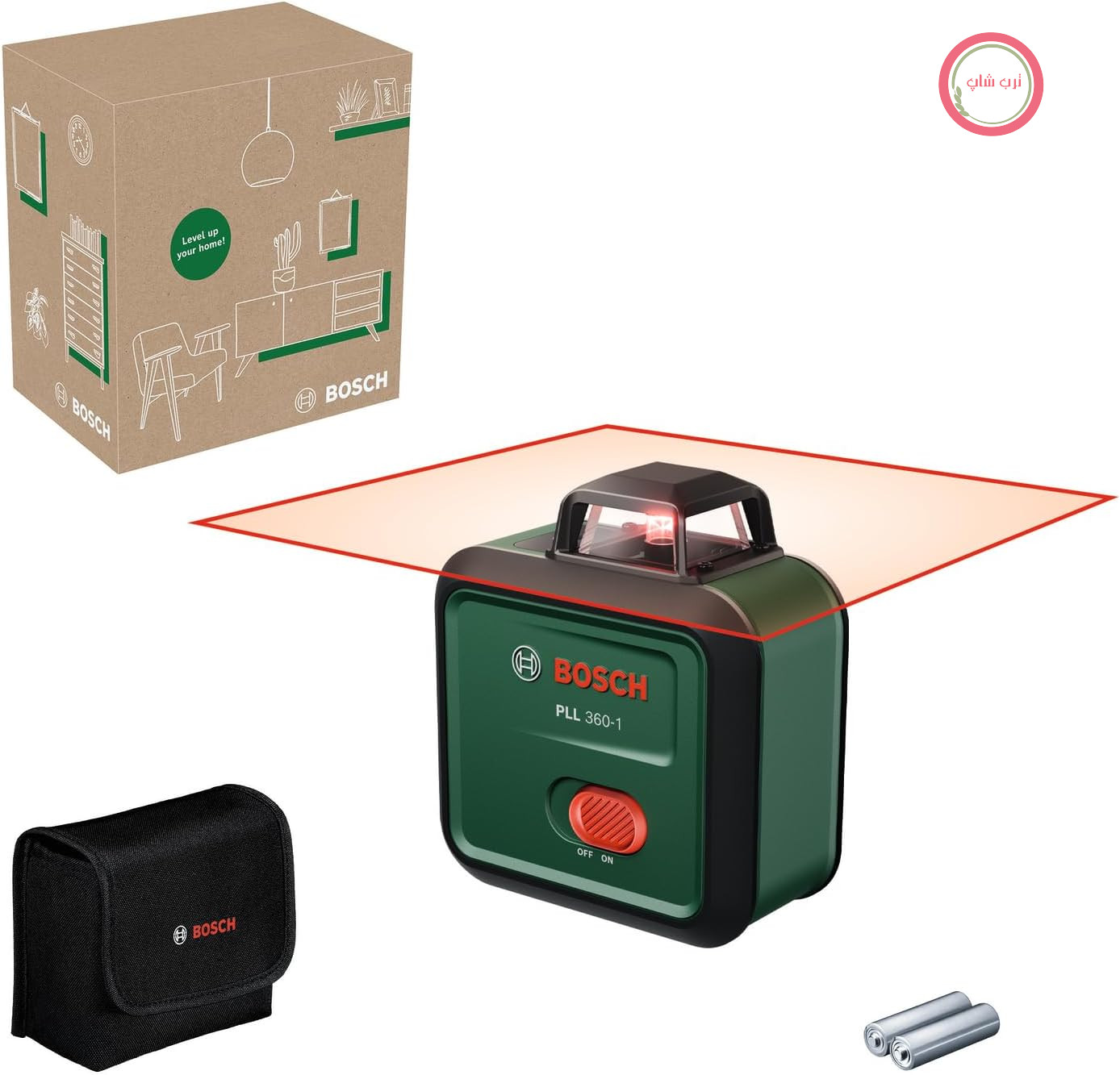 تراز لیزری خط کشی پیشرفته بوش آلمان Bosch مدل PLL 360 - 1 (لیزر خطی خود تراز شونده 360 درجه، دقت ±0.4 میلی‌متر بر متر