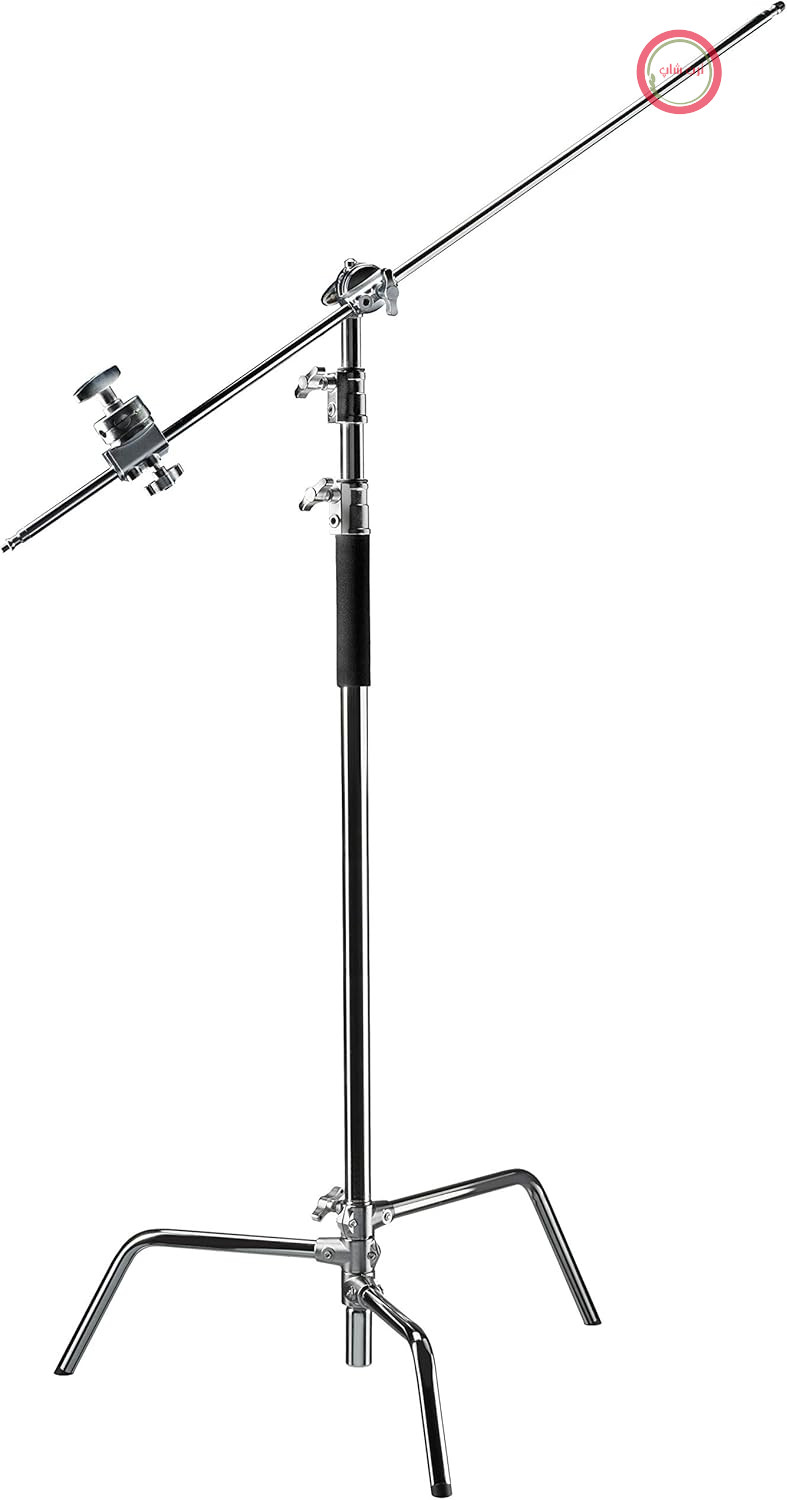 پایه ایستاده Bresser مدل C-Stand سایز 300 سانتی‌متر با پایه نگهدارنده، سیستم تعلیق بادی، فلزی، برای لوازم جانبی نورپردازی استودیویی