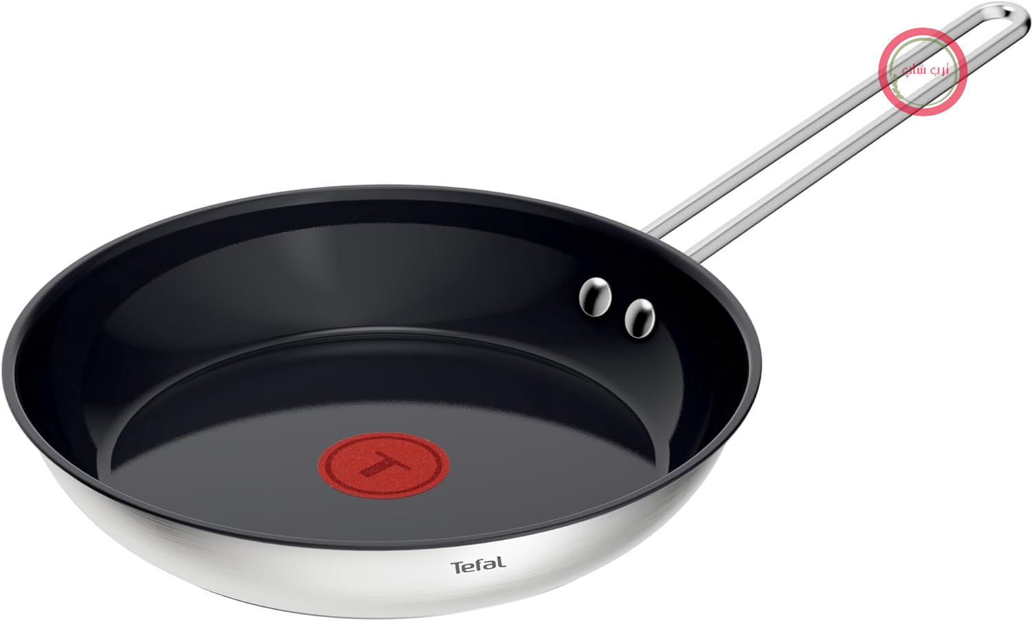 ماهیتابه سرامیکی استیل ضد زنگ Tefal Nordica 24 سانتی متر، روکش نچسب، نشانگر دمای یکپارچه ترموسیگنال، مناسب برای انواع اجاق گاز (گاز، برق، سرامیک، القایی)، استیل ضد زنگ، H8710455