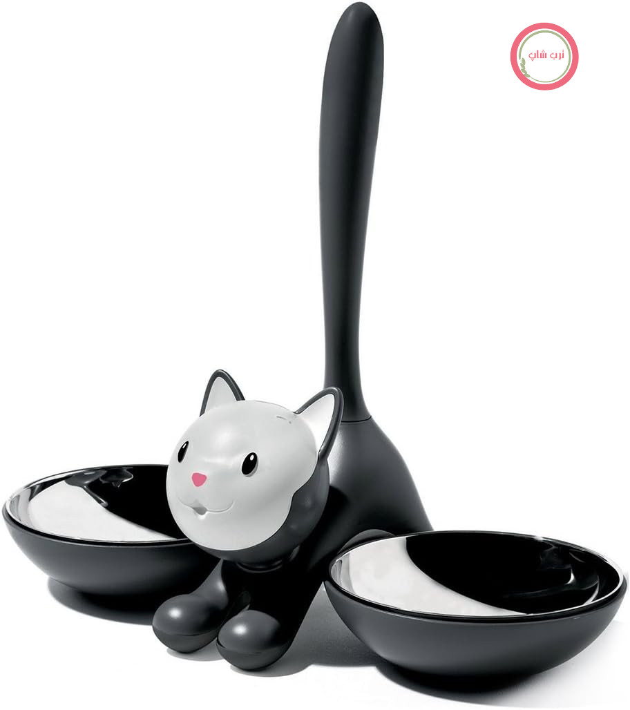 کاسه گربه Alessi AMMI09 B Tigrito - رزین ترموپلاستیک، مشکی و استیل ضد زنگ 18/10
