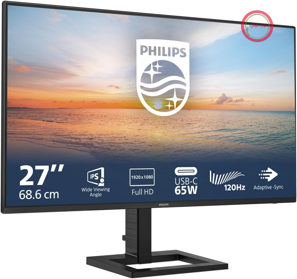مانیتور ۲۷ اینچی فیلیپس مدل ۲۷E1N1300AE با کیفیت Full HD، بلندگوها، قابلیت تنظیم ارتفاع (۱۹۲۰x۱۰۸۰، ۱۰۰ هرتز، HDMI، USB-C (65W PD)، هاب USB) مشکی
