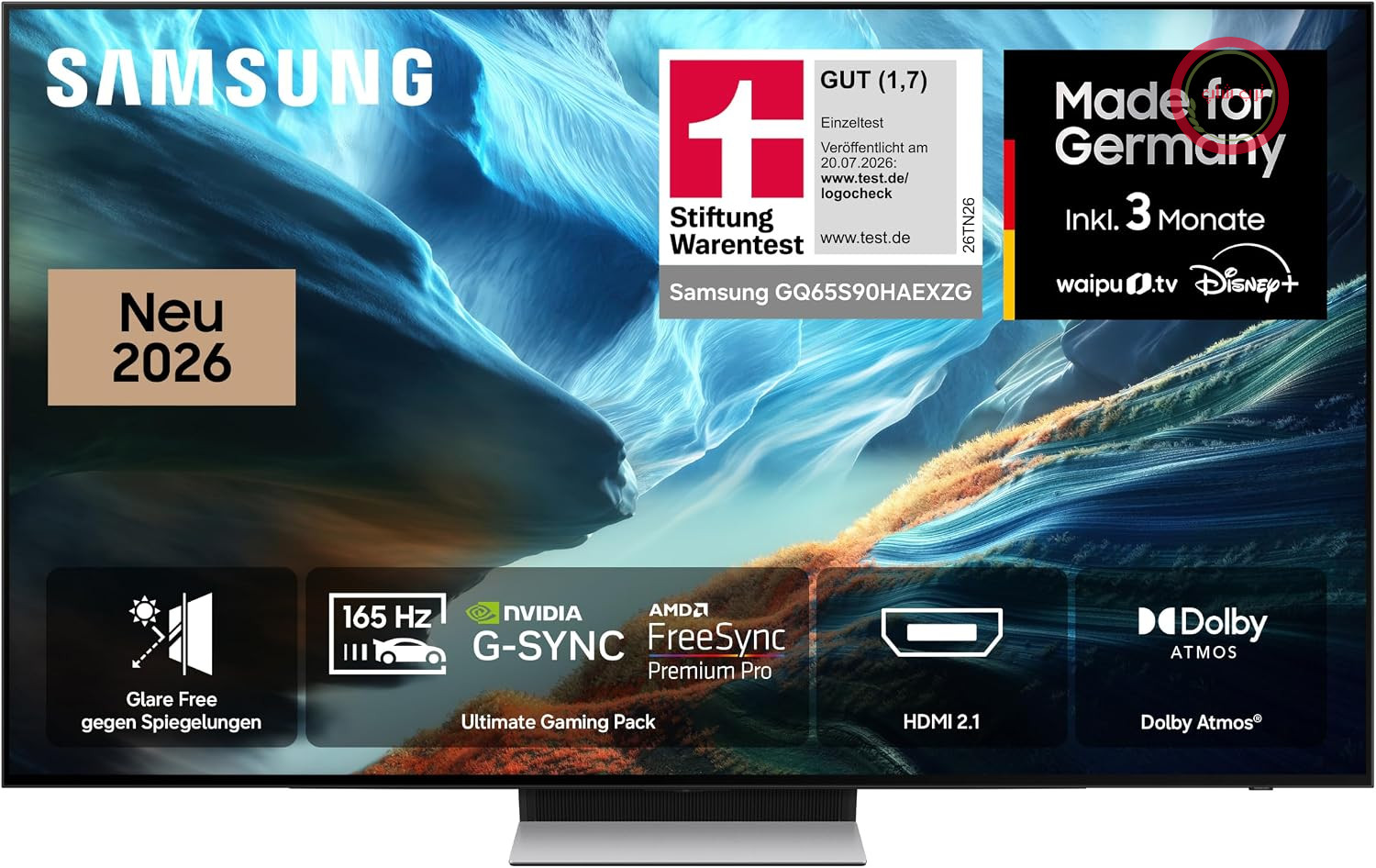 تلویزیون سامسونگ Samsung مدل OLED S90H 4K با اندازه 65 اینچ (163 سانتی‌متر)، کیفیت تصویر UHD، تلویزیون هوشمند با هوش مصنوعی