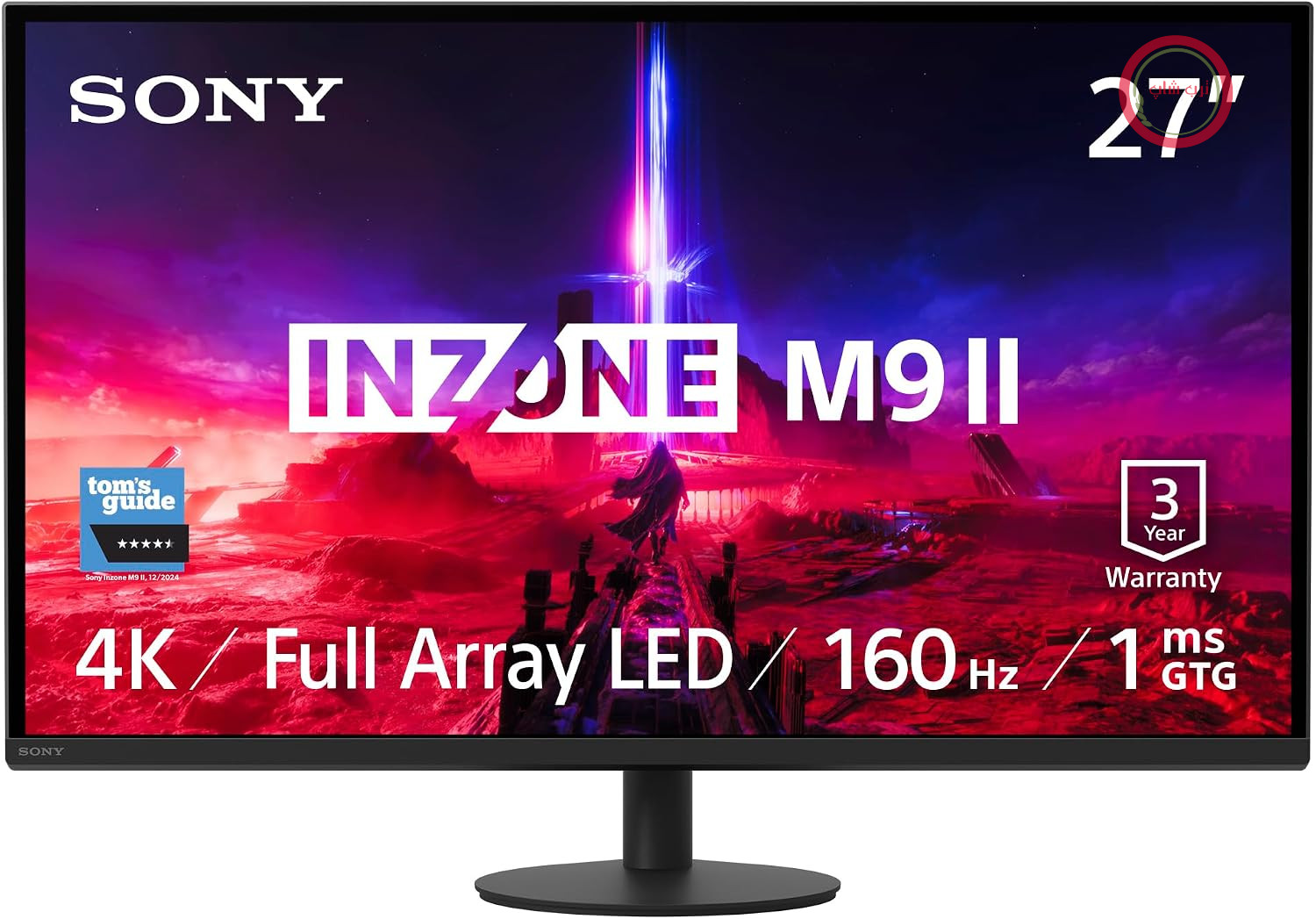 مانیتور بازی کامپیوتری سونی INZONE M9II با کیفیت 4K Ultra HD، سایز 27 اینچ: وضوح تصویر 2160p - نرخ تازه‌سازی 160 هرتز - زمان پاسخ 1 میلی‌ثانیه - طیف رنگی DCI-P3 95% - Full Array LED - G-Sync - Adaptive Sync - VRR، مشکی