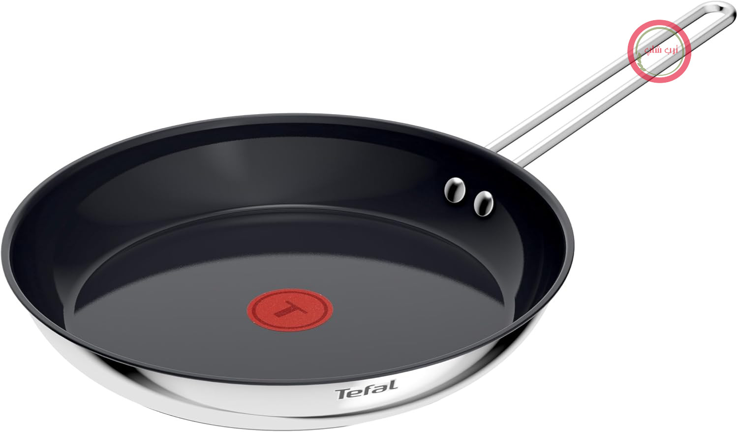 ماهیتابه سرامیکی استیل ضد زنگ Tefal Nordica 28 سانتی متر، روکش نچسب، نشانگر دمای یکپارچه ترموسیگنال، مناسب برای انواع اجاق گاز (گاز، برق، سرامیک، القایی)، استیل ضد زنگ، H8710655