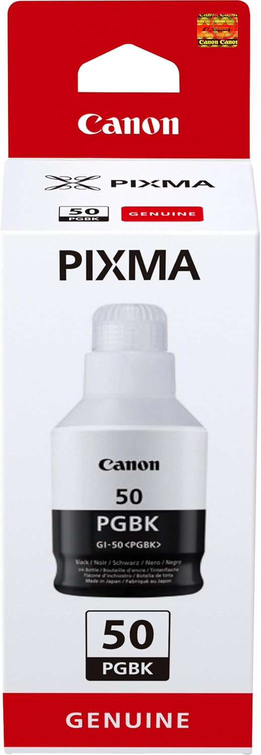 مخزن جوهر اصلی کانن GI-50 PGBK (جوهر قابل شارژ برای سری PIXMA MegaTank، مدل‌های PIXMA GM2050/-G6050/-G5050) مشکی، ۱۳۵ میلی‌لیتر، کد CO13415