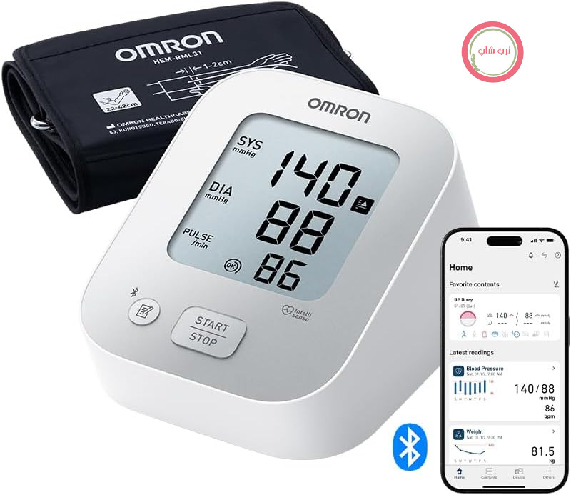 فشارسنج بازویی امرون ژاپن OMRON X2+ با قابلیت اتصال به اپلیکیشن، دارای تاییدیه بالینی | فشارسنج دیجیتال برای اندازه‌گیری دقیق | کاف یونیورسال 22-42 سانتی‌متر
