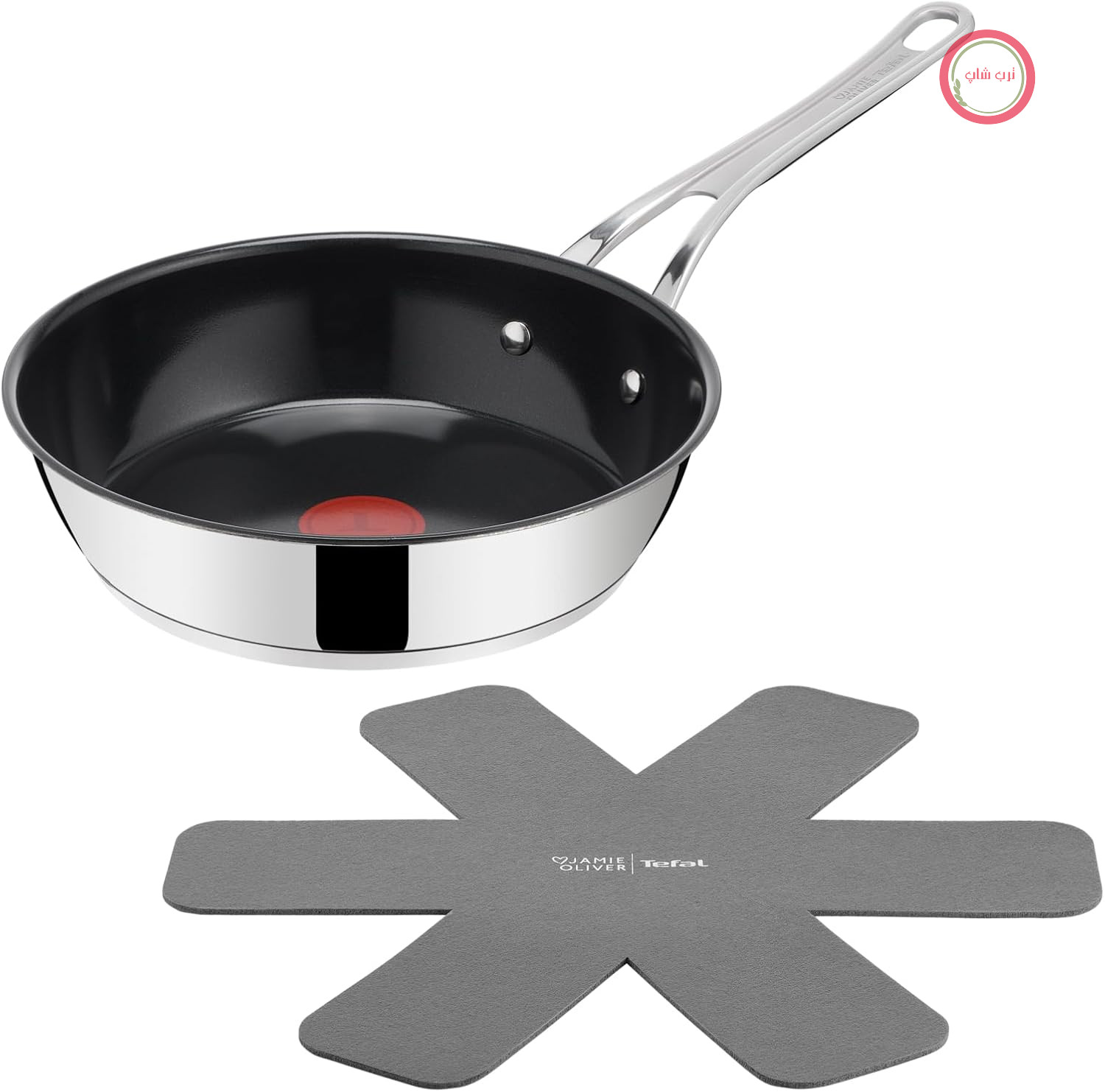 ماهیتابه جیمی الیور از برند تفال مدل Classic Cook، سایز 24 سانتی‌متر، شامل محافظ ماهیتابه، روکش سرامیکی نچسب، ترموسیگنال، مناسب برای انواع اجاق گاز، استیل ضد زنگ، H8812S55