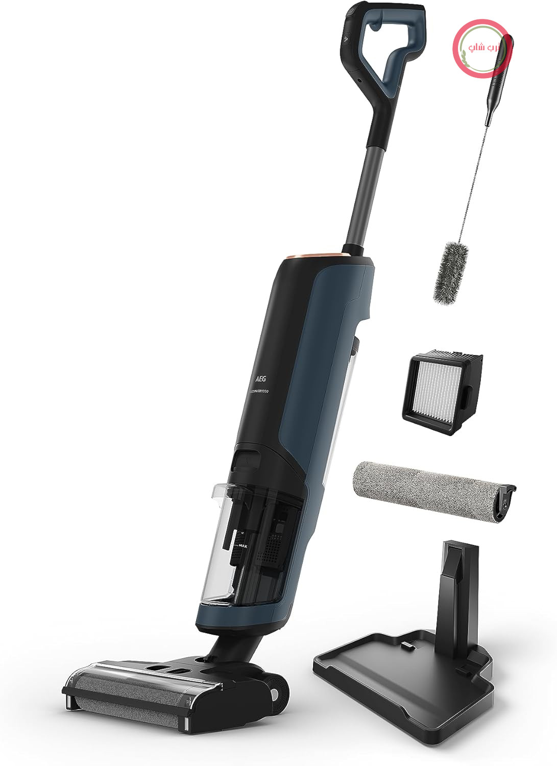 جارو شارژی آاگ آلمان AEG مدل AW81U3DB؛ خشک و تر با قابلیت تی‌کشی، خودتمیزشونده و مناسب موی حیوانات