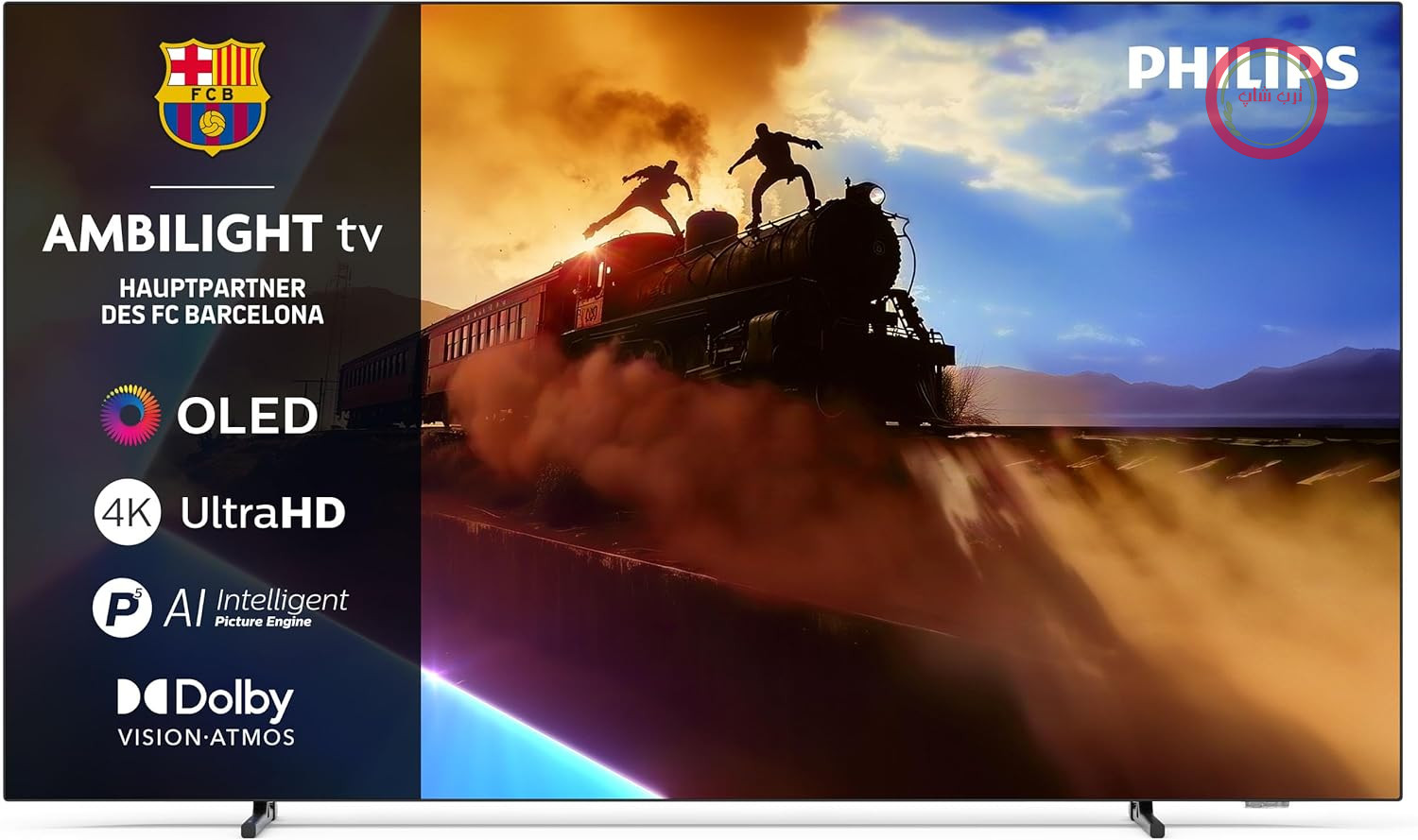تلویزیون هوشمند فیلیپس آمبی‌لایت 65OLED760 با کیفیت 4K OLED - صفحه نمایش 65 اینچی با موتور تصویر بی‌نقص P5 AI، کیفیت تصویر Ultra HD، سیستم عامل Titan، دالبی ویژن و صدای Atmos - با الکسا و دستیار گوگل کار می‌کند.