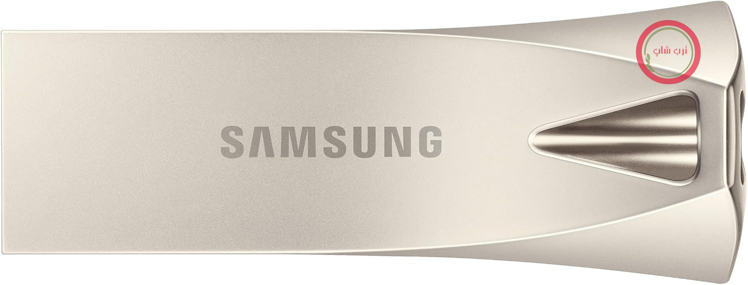 فلش مموری سامسونگ BAR Plus USB Type-A، 512 گیگابایت، سرعت خواندن 400 مگابایت بر ثانیه، سرعت نوشتن 110 مگابایت بر ثانیه، حافظه جانبی بادوام USB 3.2 با حلقه کلید، نقره‌ای شامپاینی، MUF-512BE3/APC