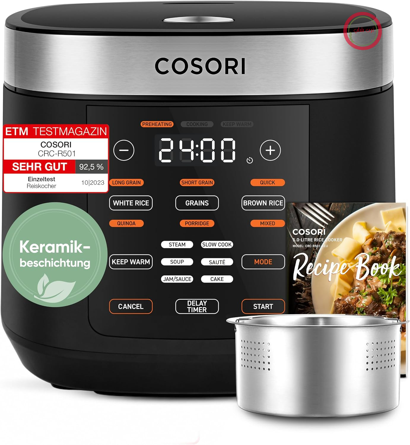 پلوپز کوسوری آمریکا Cosori CRC-R501-KEU ظرفیت 5 لیتر سرامیکی با فناوری Fuzzy Logic