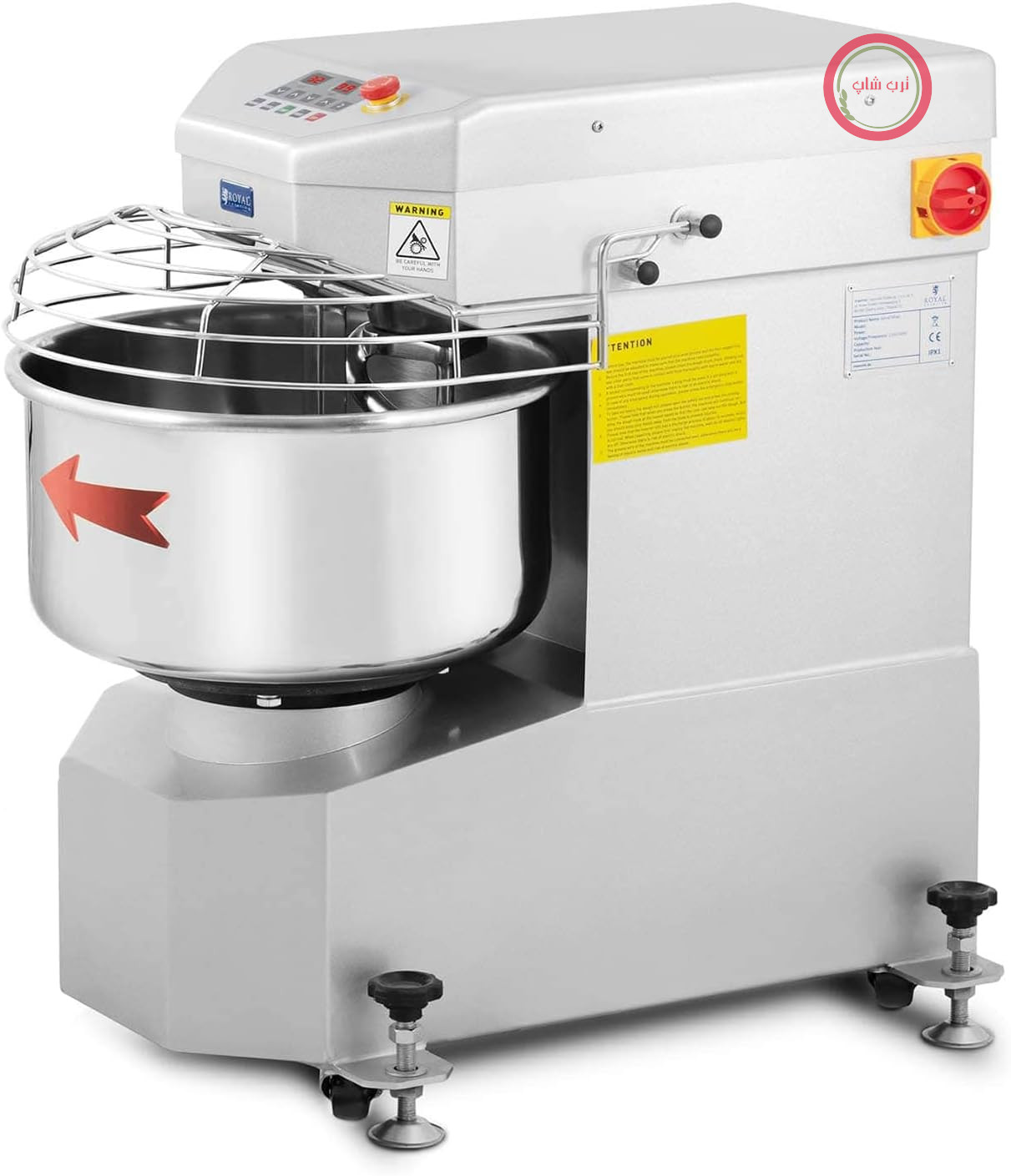 خمیرگیر صنعتی رویال کترینگ آلمان Royal Catering مدل RCPM-20,1S، ظرفیت ۲۳ لیتر، توان ۱۳۰۰ وات، همزن مارپیچی