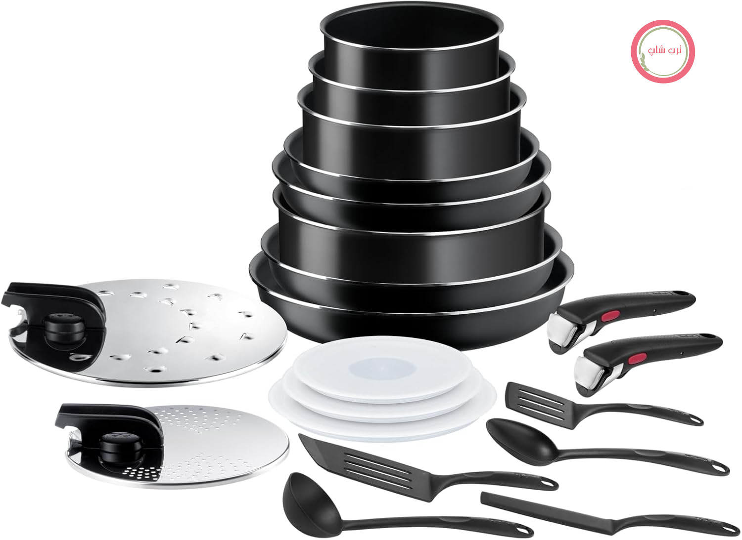 سرویس قابلمه و تابه 20 پارچه Tefal Ingenio Easy On، دسته قابل جدا شدن، قابل چیدن روی هم، کم جا، قابلمه و تابه با روکش نچسب، حمل و تمیز کردن آسان، L15994