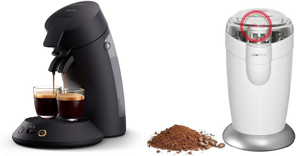 قهوه ساز پددار فیلیپس هلند Philips مدل Senseo Original Plus به همراه آسیاب قهوه Clatronic KSW 3306