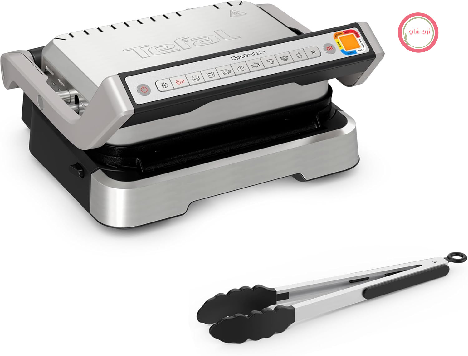 گریل تماسی دو در یک تفال مدل OptiGrill، تاشو، گریل رومیزی، 9 برنامه، نشانگر سطح پخت، انبر گریل، صفحات جداشدنی، گریل برقی، GC773D10