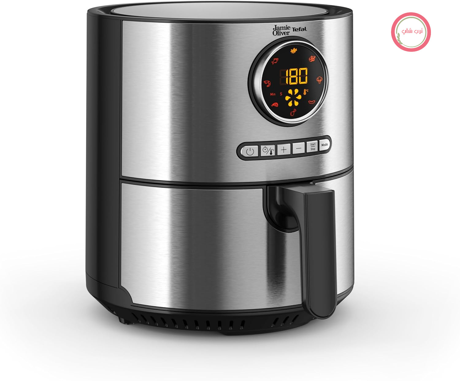 سرخ کن جیمی الیور از برند تفال مدل Ultra Fry، با توان 1630 وات، ظرفیت XL (4.2 لیتر)، قابلیت تنظیم دما از 80 تا 200 درجه سانتیگراد، صفحه نمایش لمسی، 8 برنامه خودکار، استیل ضد زنگ، مدل EY11JD10