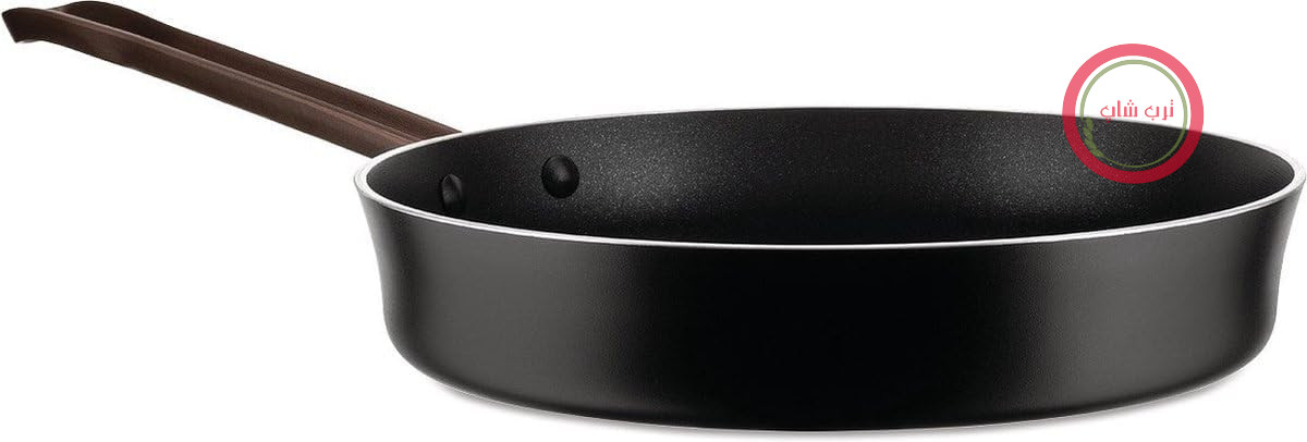 ماهیتابه Alessi edo PU113/28 B با دسته بلند، ساخته شده از آلومینیوم با روکش نچسب، دسته استیل ضد زنگ با روکش PVD، قهوه‌ای