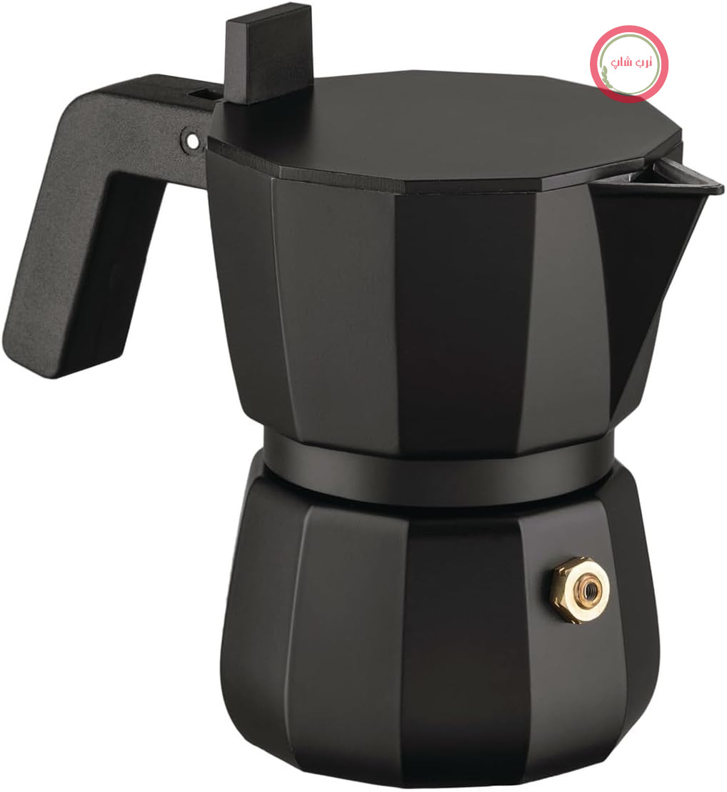 اسپرسوساز Alessi Moka DC06/1 B - طراحی زیبا، ساخته شده از آلومینیوم ریخته‌گری، دسته و دکمه از جنس PA، مشکی، ۱ فنجان