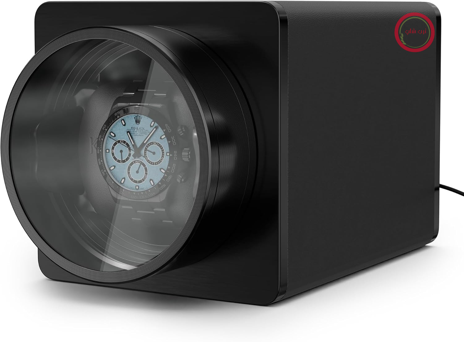 کوک‌کننده ساعت Klarstein TimeSync – موتور بی‌صدای Mabuchi، چرم وگان، 5 TPD، کارکرد با باتری و برق شهری، برای 1 ساعت اتوماتیک، مشکی – کوک‌کننده ساعت برای ساعت‌های اتوماتیک