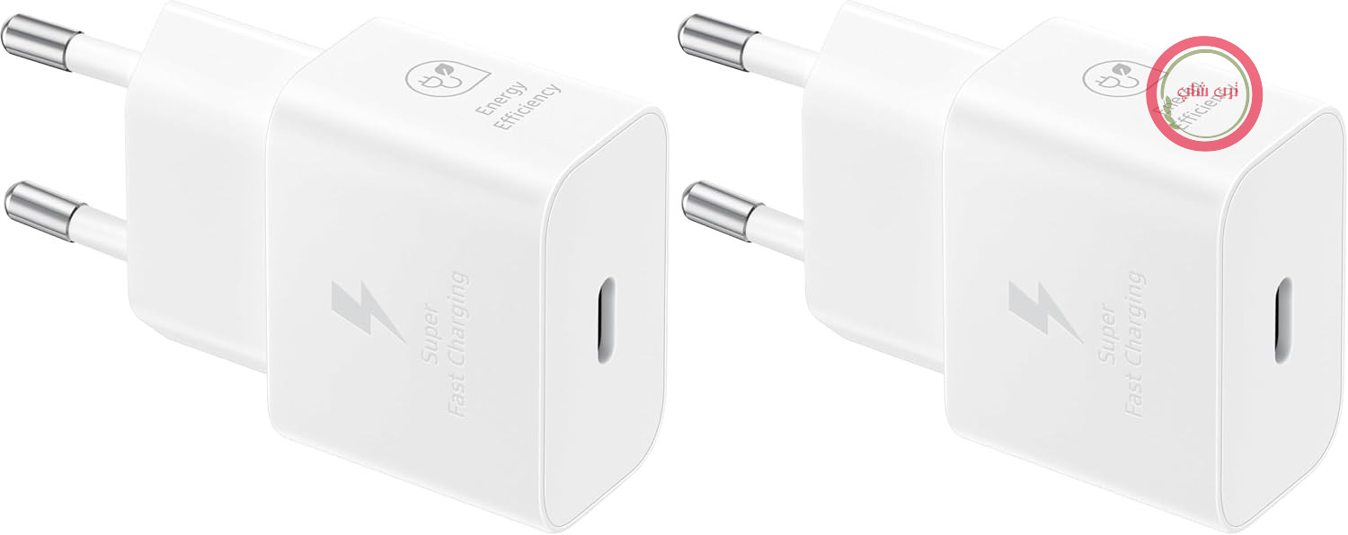 آداپتور شارژ سریع سامسونگ، شارژر کم‌مصرف، USB-C، 25 وات، سفید، EP-T2510N (بسته 2 عددی)
