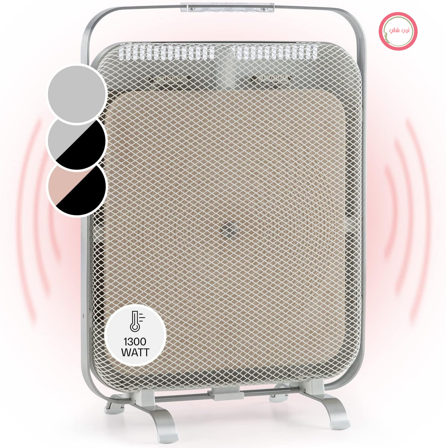 KLARSTEIN HeatPal – بخاری برقی، تخت، بخاری مادون قرمز، پنل گرمایشی، ۱۳۰۰ وات، تا ۳۰ متر مربع، ذخیره گرما، رویه مرمر – آلومینیوم برس خورده