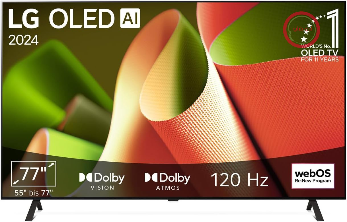 تلویزیون OLED ال‌جی مدل OLED77B4ELA، سایز ۱۹۵ سانتی‌متر (۷۷ اینچ) (پردازنده هوش مصنوعی α8 4K، webOS 24، دالبی ویژن، تا