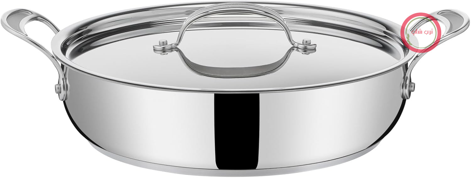 ماهیتابه کلاسیک Tefal Jamie Oliver Cook's، 30 سانتی‌متر، ماهیتابه مناسب برای پخت با القایی و روکش نچسب، دارای سیگنال حرارتی در دمای ایده‌آل برای سرخ کردن، مناسب برای انواع اجاق گاز، استیل ضد زنگ، E30690