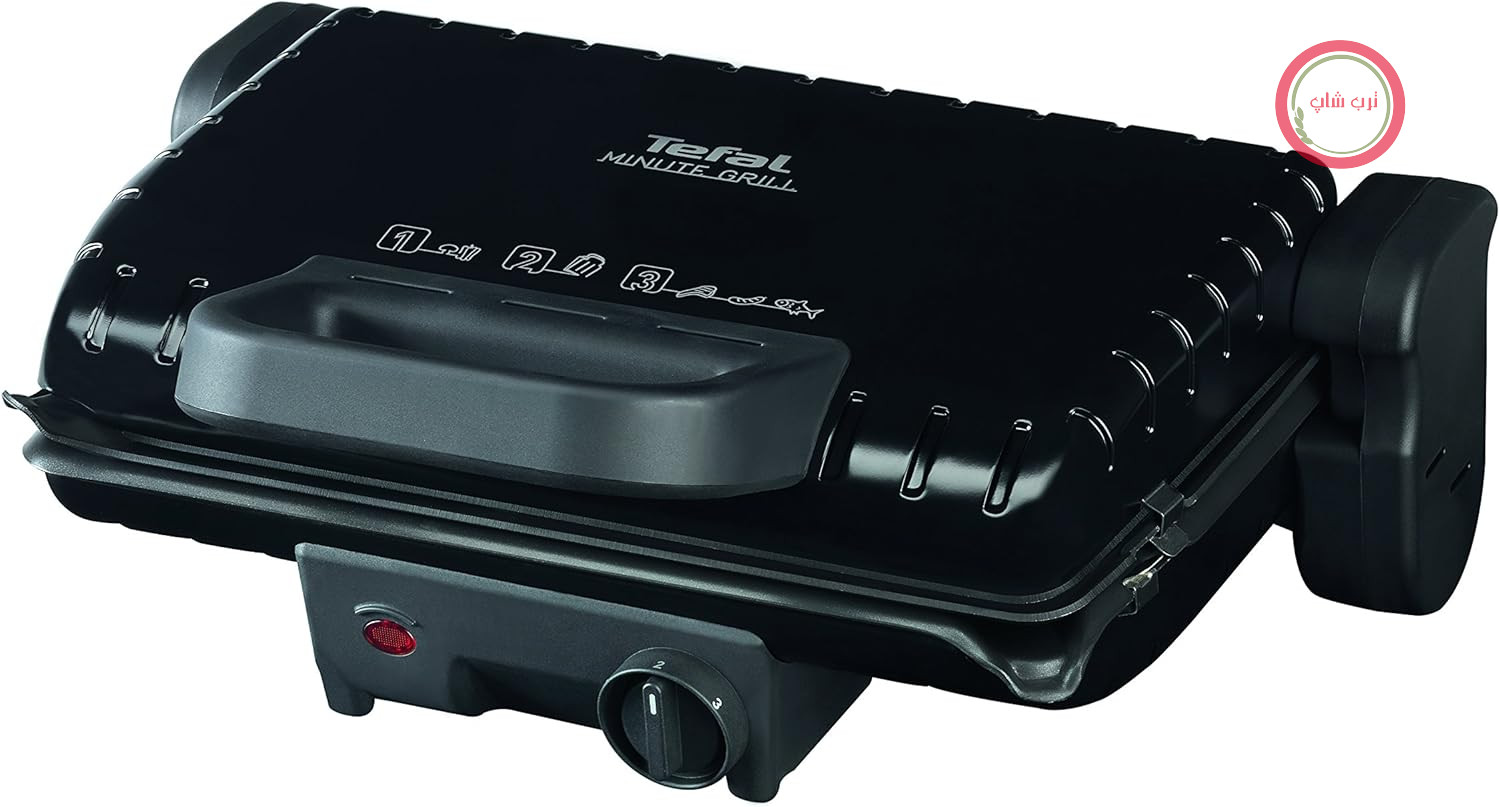 گریل تفال مدل Minute Grill GC2058 Contact، برقی، مشکی، آلومینیومی، مستطیلی، قفسه گریل، 300 در 170 میلی‌متر، قدرت