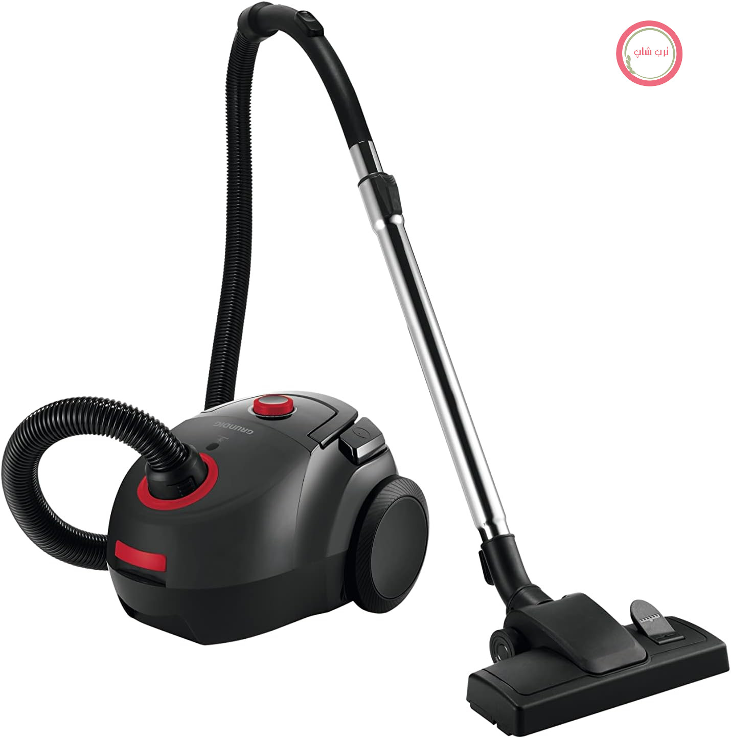 جاروبرقی کیسه‌دار Grundig VCC 3850 A، 800 وات، 2.1 لیتر، مشکی/قرمز
