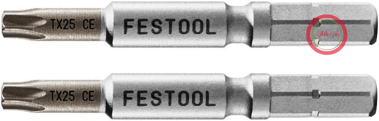 Festool Bit TX 25-50 CENTRO/2 – مجموعه دو تکه مته Torx، 50 میلی‌متر | سر پیچ‌گوشتی TX 25 با روکش کروم – سازگار با سیستم CENTROTEC