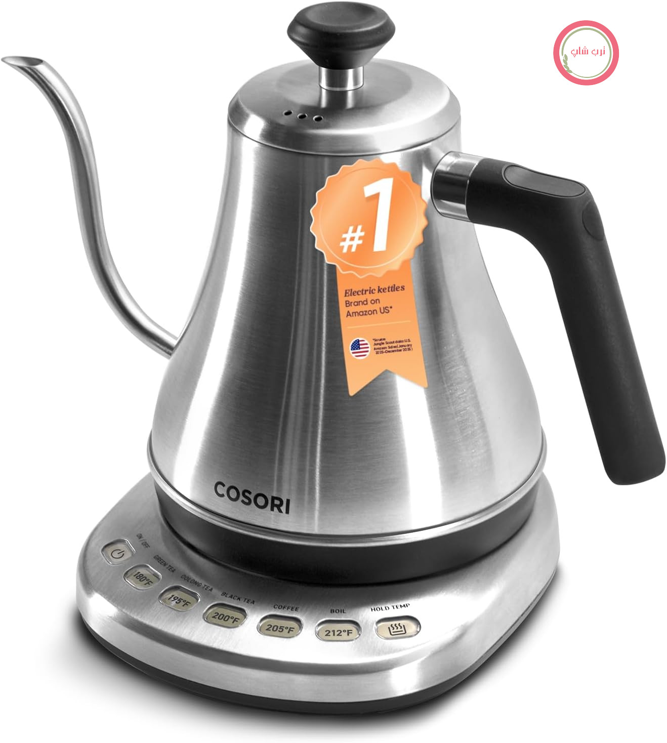 کتری برقی گردن غازی COSORI با ۵ برنامه از پیش تنظیم شده متغیر